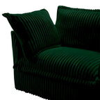 83.4 Corduroy 2-Seater Sofa Set with 2 Ottomans & Sleeper Function and Removable Slipcovers