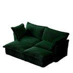 83.4 Corduroy 2-Seater Sofa Set with 2 Ottomans & Sleeper Function and Removable Slipcovers