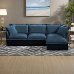 120 Chenille L-Shaped Sectional with Convertible Ottoman & 2 Pillows and 3-Seater Cloud Couch