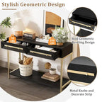 Wood Console Entryway Table with 2 Drawers for Living Room, Entryway