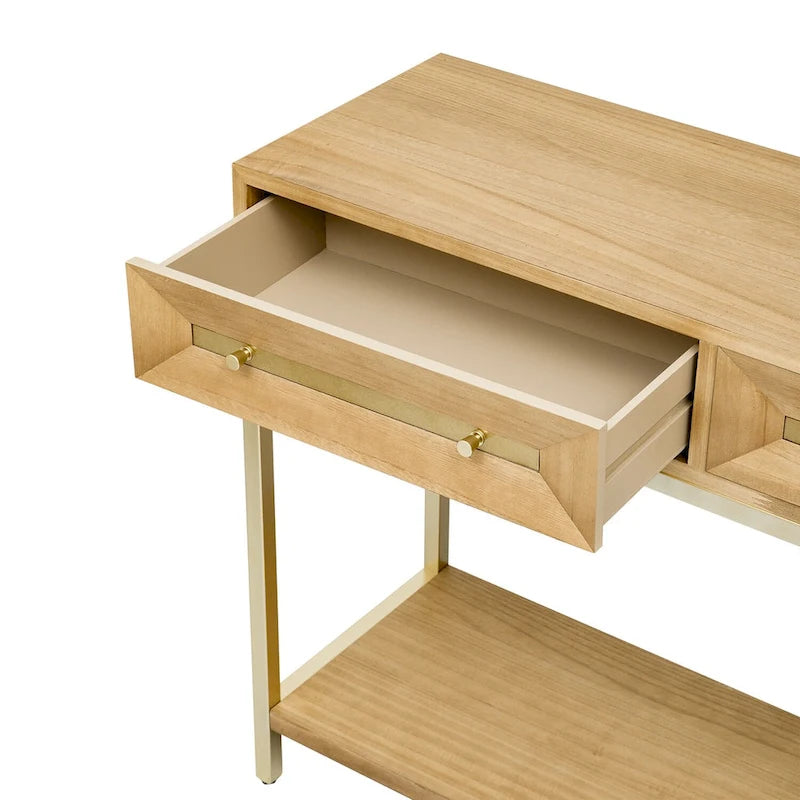 Wood Console Entryway Table with 2 Drawers for Living Room, Entryway
