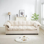 99.2  Chenille Comfort Deep Seat Sofa, Upholstered Fluffy Cloud Sofa