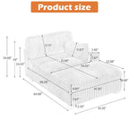 UIXE Upholstered Plush Chaise Lounge Chair For Interior