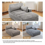 UIXE Upholstered Plush Chaise Lounge Chair For Interior