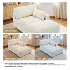 UIXE Upholstered Plush Chaise Lounge Chair For Interior