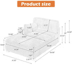 UIXE Upholstered Plush Chaise Lounge Chair For Interior