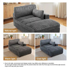 UIXE Upholstered Plush Chaise Lounge Chair For Interior
