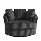 DREAMSIDEA 2 Set Recessed Arm Slipcovered Swivel Barrel Chair