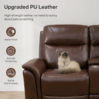 LED Breathing Leather 3-Piece Recliner Sofa Set for Living Room