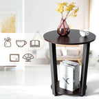 Costway Set of 2 Industrial End Table Sofa Side Table Nightstand Shelf