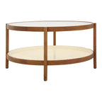 Modern Farmhouse Coffee Table Set Nesting Round Wooden Table Side Table Set for Living Room, Bedroom