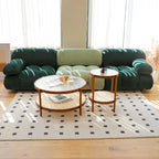 Modern Farmhouse Coffee Table Set Nesting Round Wooden Table Side Table Set for Living Room, Bedroom