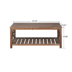 Modern Coffee Table Rectangular Living Room Center Table with Storage Shelves, for Small Space Living Room Antique Brown