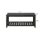 Modern Coffee Table Rectangular Living Room Center Table with Storage Shelves, for Small Space Living Room Antique Brown