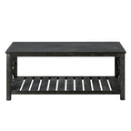 Modern Coffee Table Rectangular Living Room Center Table with Storage Shelves, for Small Space Living Room Antique Brown