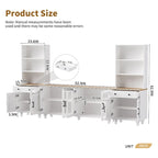 TV Stand with Bookshelves & Tempered Glass Doors, Entertainment Center with Adjustable Shelves for TVs up to 70