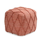 Jani Pouf Ottoman - Cotton-Blend Upholstery with Firm EPP Bead Filling - Footrest or Extra Seating for Living Room