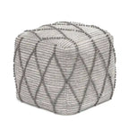 Jani Pouf Ottoman - Cotton-Blend Upholstery with Firm EPP Bead Filling - Footrest or Extra Seating for Living Room