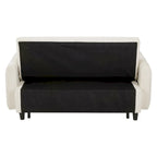 Roomfitters Pull-Out Sofa Bed Convertible 2-Seat Loveseat with Throw Pillows and USB Ports, Modern Sleeper Sofa, Beige