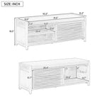 Distressed Shutter Shoe Bench with Storage & Cushion