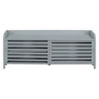 Distressed Shutter Shoe Bench with Storage & Cushion