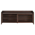 Distressed Shutter Shoe Bench with Storage & Cushion