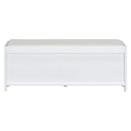 Distressed Shutter Shoe Bench with Storage & Cushion