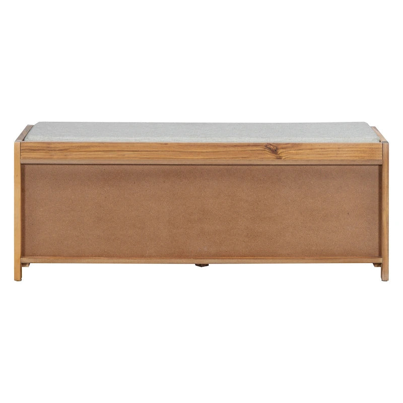 Distressed Shutter Shoe Bench with Storage & Cushion