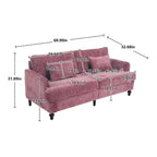 Modern Chenille Fabric Loveseat, 2-Seat Upholstered Loveseat Sofa