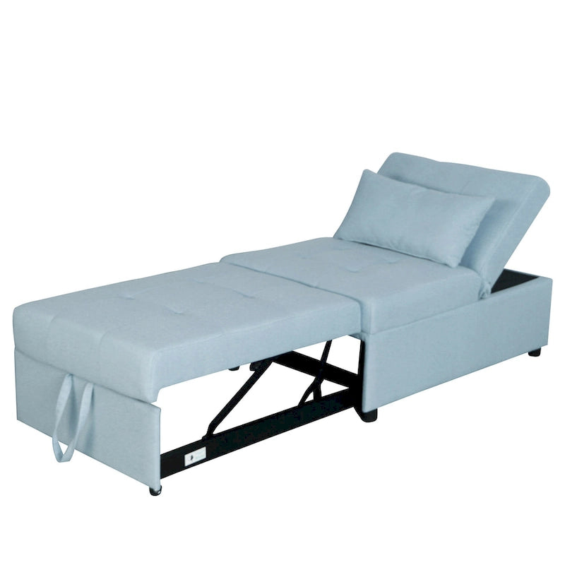 Multi-Functional Folding Ottoman Sofa Bed with Converts to Lounge Chair and Single Bed (264lb Capacity)