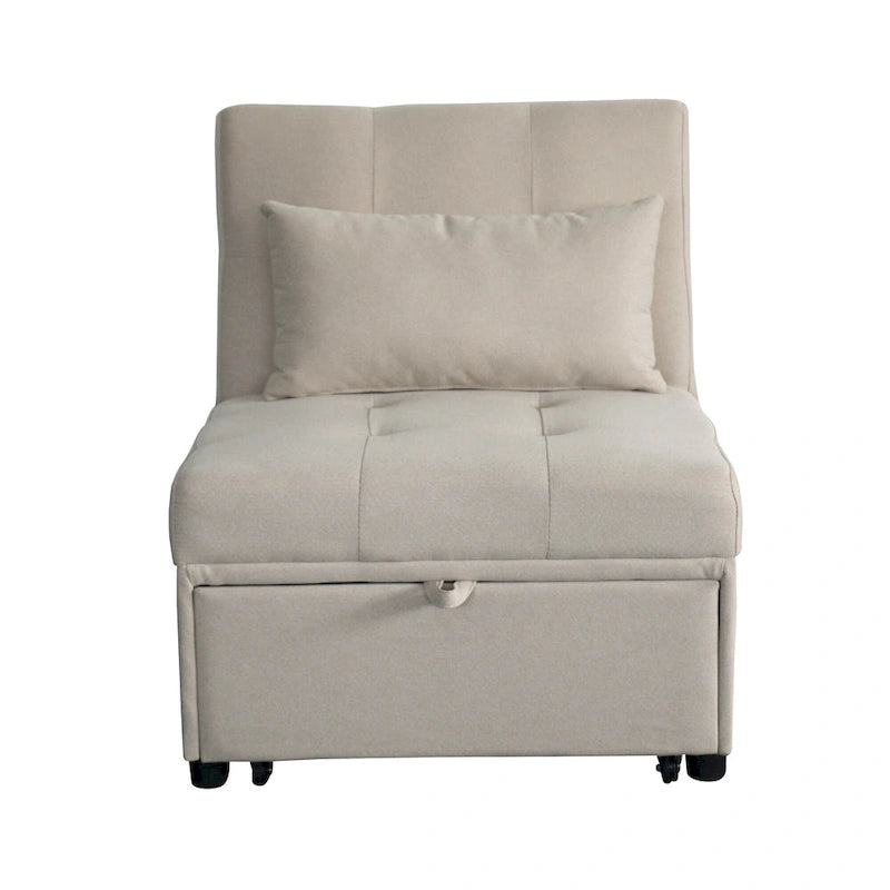Multi-Functional Folding Ottoman Sofa Bed with Converts to Lounge Chair and Single Bed (264lb Capacity)