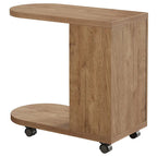 C Shaped Sofa Side Table, Mobile End Table with Storage
