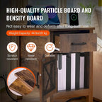 Natural Wood Particle Board End Table with Drawer and Power Strip - 23.98 L x 14.02 W x 24.02 H