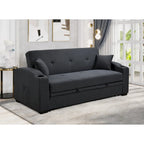 Roomfitters 75 Inch 3 in 1 Convertible Modern Sofa with Convenient Pull Out Bed, Reclining Backrest, Cup Holders, Pillows