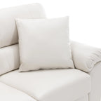 Upholstered Living Room Set, 4 Pieces - Faux Leather Chair, Loveseat, sofa with Ottoman
