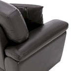 Upholstered Living Room Set, 4 Pieces - Faux Leather Chair, Loveseat, sofa with Ottoman