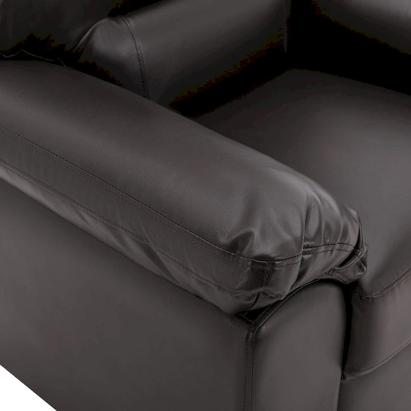 Upholstered Living Room Set, 4 Pieces - Faux Leather Chair, Loveseat, sofa with Ottoman