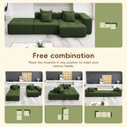 L Shaped Modular Cloud Sofa, Sectional Corduroy Couch