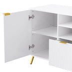 Large Entertainment Wall Unit w/ Large Storage Wall Mounted TV Stand w/ Open Bookshelf Media Cabinet for TVs Up to 70