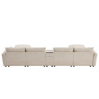142 Modular U Shaped Sectional Sofa with Storage Ottomans and Console
