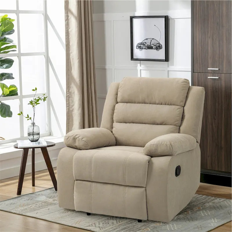 Modern 36 W Cotton/ Corduroy Push Back Manual Recliner Chair