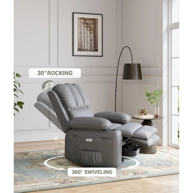 27 Oversized 360 Swivel Recliner Chairs with Heat and Massage