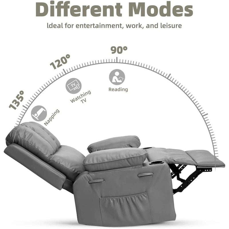27 Oversized 360 Swivel Recliner Chairs with Heat and Massage
