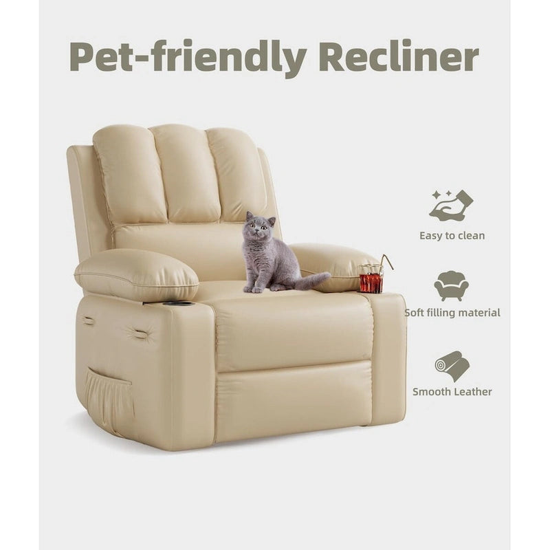 27 Oversized 360 Swivel Recliner Chairs with Heat and Massage