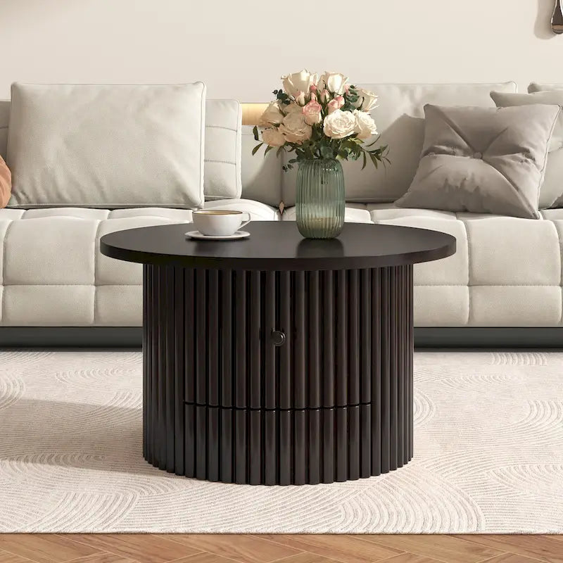 30.5 MDF Coffee Table with Drawer & Slat Base