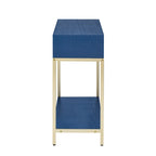 45.5 MDF Retro Console Table with Gold Accents, 2 Storage Drawers and Geometric Design