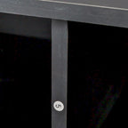 Black 70 TV Stand with Open Storage & Drawers for Living Room