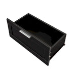 Black 70 TV Stand with Open Storage & Drawers for Living Room
