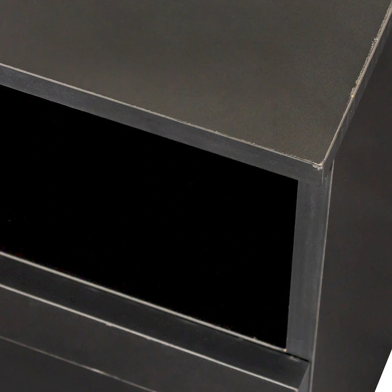 Black 70 TV Stand with Open Storage & Drawers for Living Room
