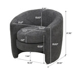 Boucle Upholstered Accent Chair with Curved Back, Plush Seating and No Assembly Required